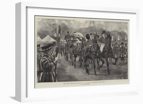 The Queen Inspecting the Yeomen of the Guard at Buckingham Palace, 23 June-Richard Caton Woodville II-Framed Giclee Print