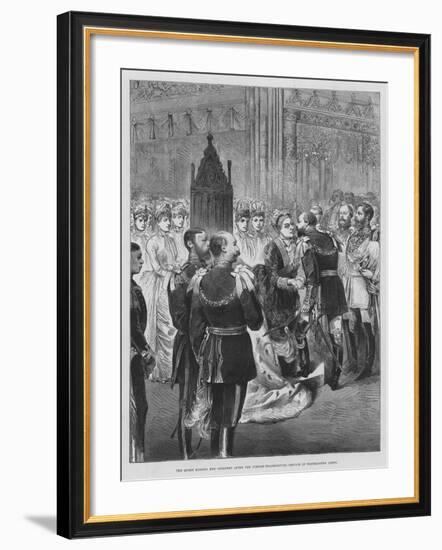 The Queen Kissing Her Children after the Jubilee Thanksgiving Service in Westminster Abbey-null-Framed Giclee Print