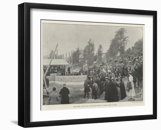 The Queen Laying the Foundation-Stone of Crathie New Church-null-Framed Giclee Print