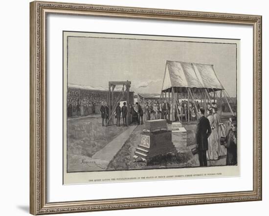 The Queen Laying the Foundation-Stone of the Statue of Prince Albert (Women's Jubilee Offering) in-Amedee Forestier-Framed Giclee Print