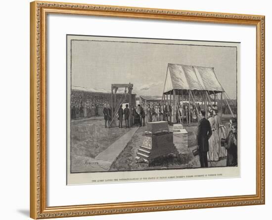 The Queen Laying the Foundation-Stone of the Statue of Prince Albert (Women's Jubilee Offering) in-Amedee Forestier-Framed Giclee Print