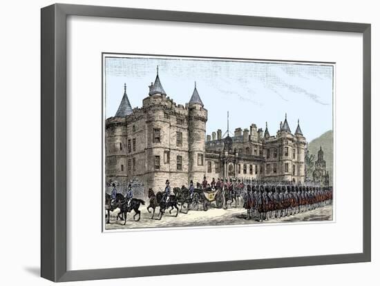 The queen leaving Holyrood Palace, Edinburgh, 1886, (1900)-Unknown-Framed Giclee Print