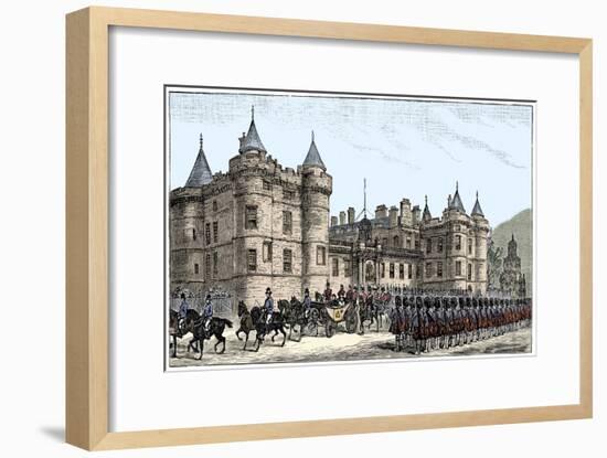 The queen leaving Holyrood Palace, Edinburgh, 1886, (1900)-Unknown-Framed Giclee Print