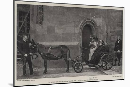 The Queen Leaving Windsor Castle for a Drive in Her Donkey-Carriage-null-Mounted Giclee Print