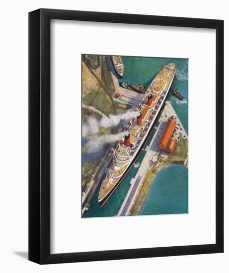 The 'Queen Mary' at Southampton, 1938-Unknown-Framed Giclee Print