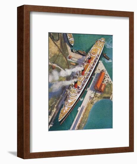 The 'Queen Mary' at Southampton, 1938-Unknown-Framed Giclee Print