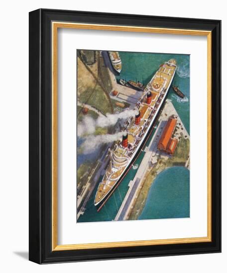 The 'Queen Mary' at Southampton, 1938-Unknown-Framed Giclee Print