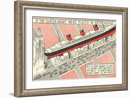 The Queen Mary on Fifth Avenue-null-Framed Art Print