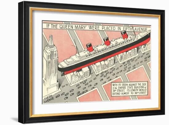 The Queen Mary on Fifth Avenue-null-Framed Art Print