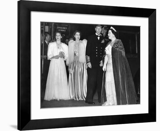 The Queen Mother with her family at Royal Command Performance-Associated Newspapers-Framed Photo