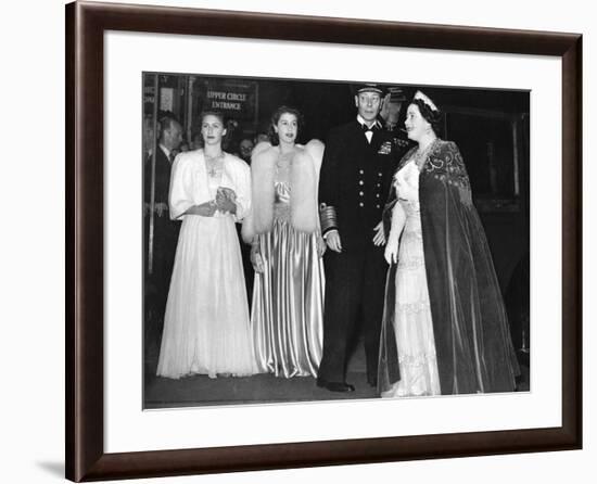 The Queen Mother with her family at Royal Command Performance-Associated Newspapers-Framed Photo