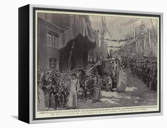 The Queen of Holland and Prince Henry, in the State Carriage, Arriving at the Groote Kerke-Frederic De Haenen-Framed Premier Image Canvas