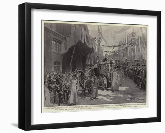 The Queen of Holland and Prince Henry, in the State Carriage, Arriving at the Groote Kerke-Frederic De Haenen-Framed Giclee Print