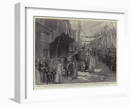 The Queen of Holland and Prince Henry, in the State Carriage, Arriving at the Groote Kerke-Frederic De Haenen-Framed Giclee Print