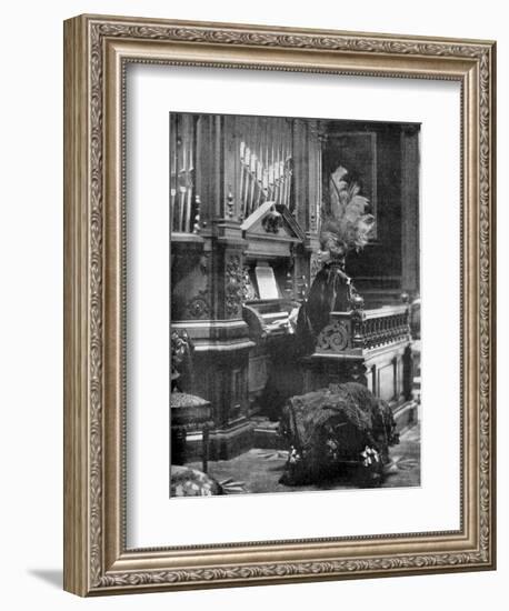 The Queen of Romania Playing the Organ, 1904-null-Framed Giclee Print