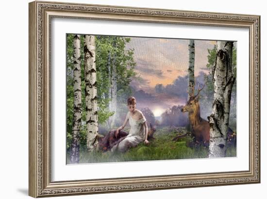 The Queen of the Forest (morning), 2021, (digital collage)-Trygve Skogrand-Framed Giclee Print