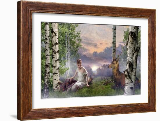 The Queen of the Forest (morning), 2021, (digital collage)-Trygve Skogrand-Framed Giclee Print