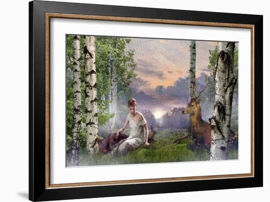 The Queen of the Forest (morning), 2021, (digital collage)-Trygve Skogrand-Framed Giclee Print