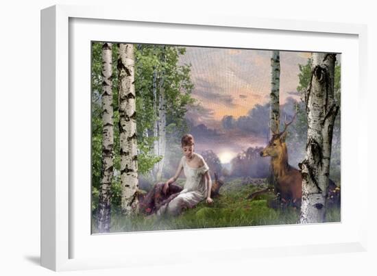 The Queen of the Forest (morning), 2021, (digital collage)-Trygve Skogrand-Framed Giclee Print