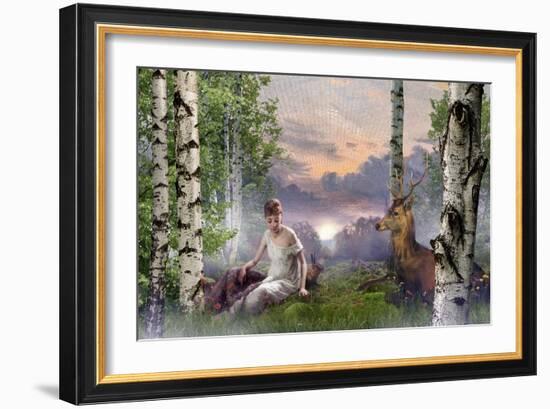 The Queen of the Forest (morning), 2021, (digital collage)-Trygve Skogrand-Framed Giclee Print