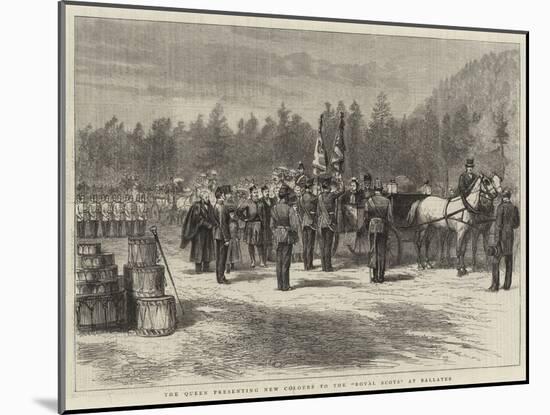 The Queen Presenting New Colours to the Royal Scots at Ballater-Godefroy Durand-Mounted Giclee Print