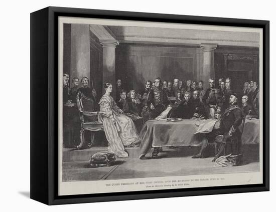 The Queen Presiding at Her First Council Upon Her Accession to the Throne, 20 June 1887-Sir David Wilkie-Framed Premier Image Canvas