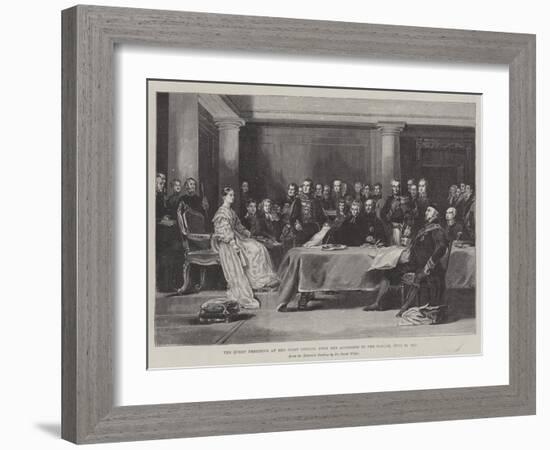 The Queen Presiding at Her First Council Upon Her Accession to the Throne, 20 June 1887-Sir David Wilkie-Framed Giclee Print