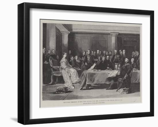 The Queen Presiding at Her First Council Upon Her Accession to the Throne, 20 June 1887-Sir David Wilkie-Framed Giclee Print