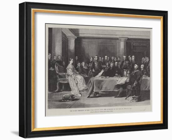 The Queen Presiding at Her First Council Upon Her Accession to the Throne, 20 June 1887-Sir David Wilkie-Framed Giclee Print