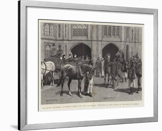 The Queen Receiving at Windsor Castle the Five Arab Horses Presented to Her Majesty by the Sultan o-John Charlton-Framed Giclee Print