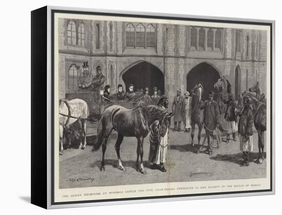 The Queen Receiving at Windsor Castle the Five Arab Horses Presented to Her Majesty by the Sultan o-John Charlton-Framed Premier Image Canvas