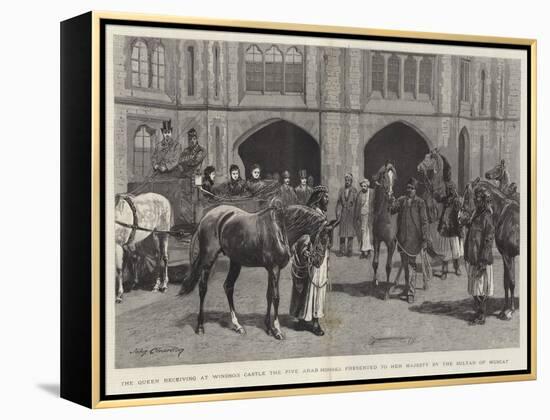 The Queen Receiving at Windsor Castle the Five Arab Horses Presented to Her Majesty by the Sultan o-John Charlton-Framed Premier Image Canvas