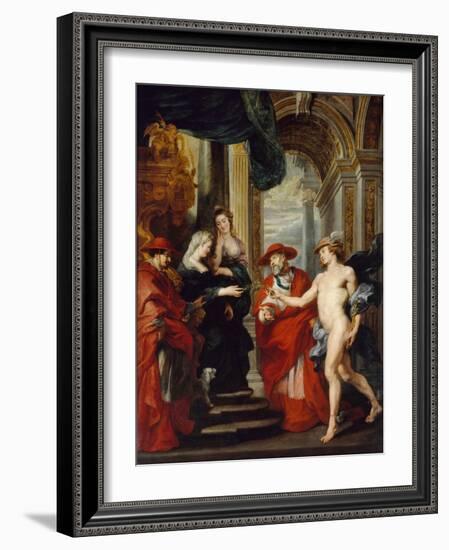 The Queen Receiving Offers of Peace-Peter Paul Rubens-Framed Giclee Print
