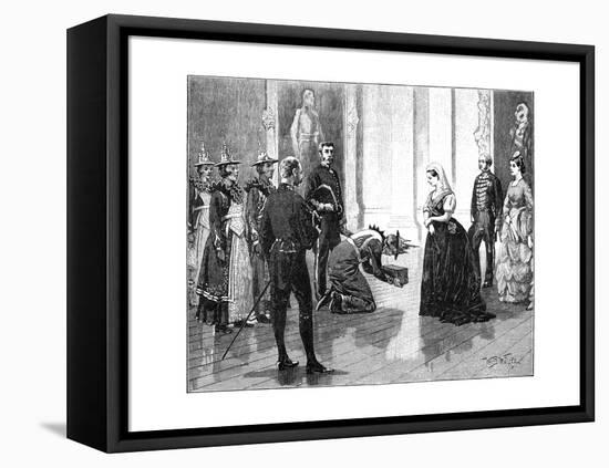 The Queen Receiving the Burmese Embassy, Mid-Late 19th Century-William Barnes Wollen-Framed Premier Image Canvas