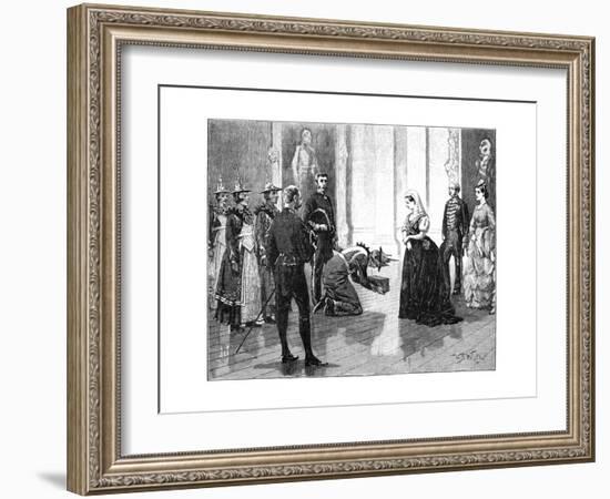 The Queen Receiving the Burmese Embassy, Mid-Late 19th Century-William Barnes Wollen-Framed Giclee Print