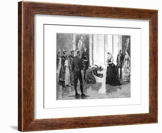 The Queen Receiving the Burmese Embassy, Mid-Late 19th Century-William Barnes Wollen-Framed Giclee Print