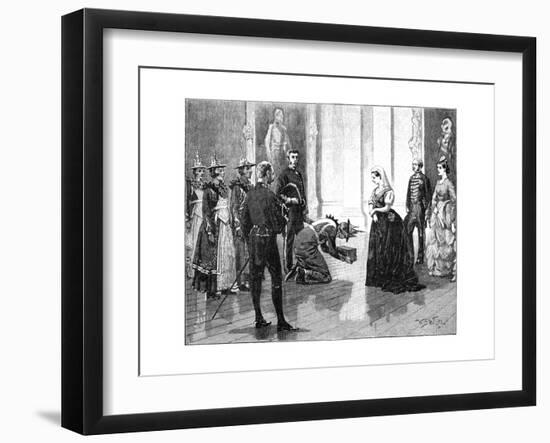 The Queen Receiving the Burmese Embassy, Mid-Late 19th Century-William Barnes Wollen-Framed Giclee Print
