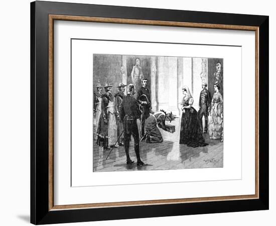 The Queen Receiving the Burmese Embassy, Mid-Late 19th Century-William Barnes Wollen-Framed Giclee Print