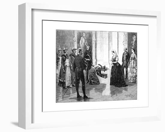 The Queen Receiving the Burmese Embassy, Mid-Late 19th Century-William Barnes Wollen-Framed Giclee Print