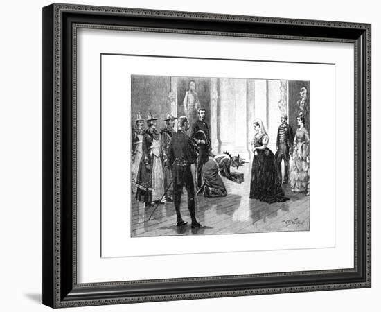 The Queen Receiving the Burmese Embassy, Mid-Late 19th Century-William Barnes Wollen-Framed Giclee Print