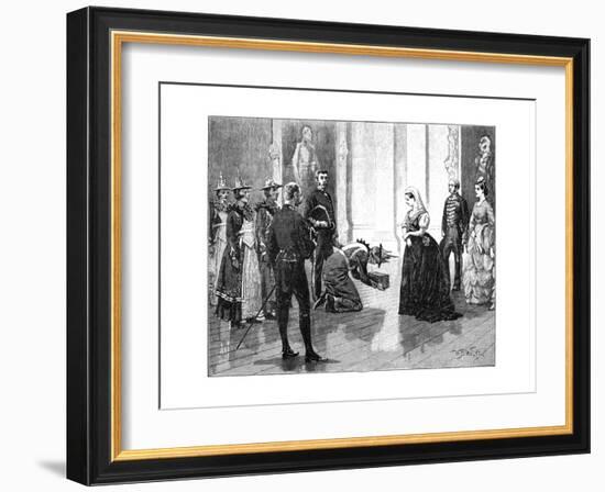 The Queen Receiving the Burmese Embassy, Mid-Late 19th Century-William Barnes Wollen-Framed Giclee Print