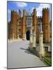 The Queen's Beasts on the Bridge Leading to Hampton Court Palace, Hampton Court, London, England-Walter Rawlings-Mounted Photographic Print