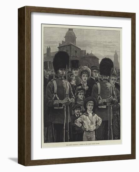 The Queen's Birthday, a Sketch on the Horse Guards Parade-Frank Dadd-Framed Giclee Print