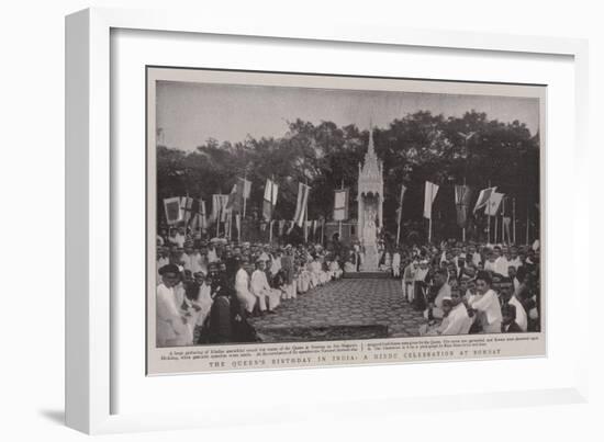 The Queen's Birthday in India, a Hindu Celebration at Bombay-null-Framed Giclee Print