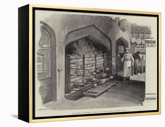 The Queen's Christmas, Fireplace in the Kitchen, Windsor Castle-William 'Crimea' Simpson-Framed Premier Image Canvas