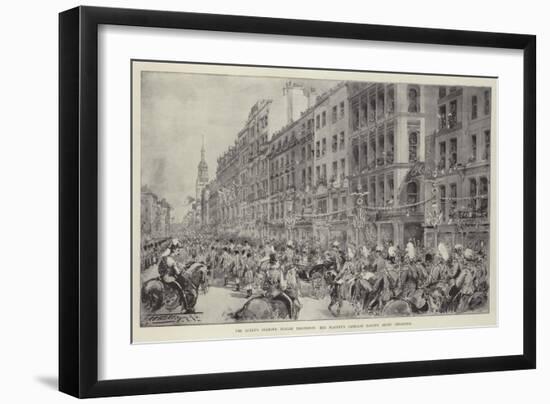 The Queen's Diamond Jubilee Procession, Her Majesty's Carriage Passing Along Cheapside-Thomas Walter Wilson-Framed Giclee Print