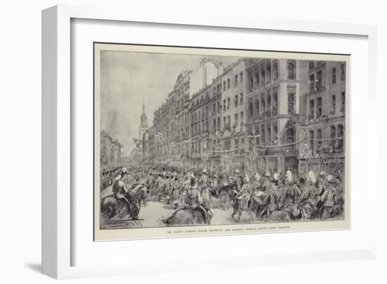 The Queen's Diamond Jubilee Procession, Her Majesty's Carriage Passing Along Cheapside-Thomas Walter Wilson-Framed Giclee Print