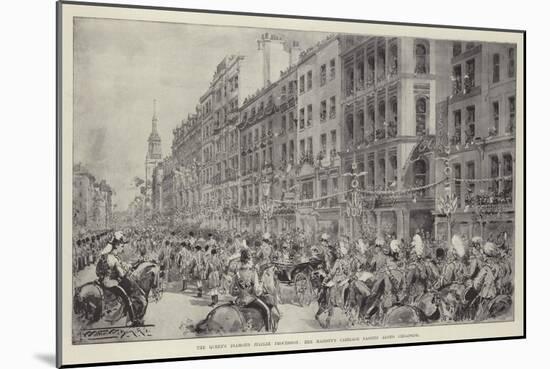 The Queen's Diamond Jubilee Procession, Her Majesty's Carriage Passing Along Cheapside-Thomas Walter Wilson-Mounted Giclee Print