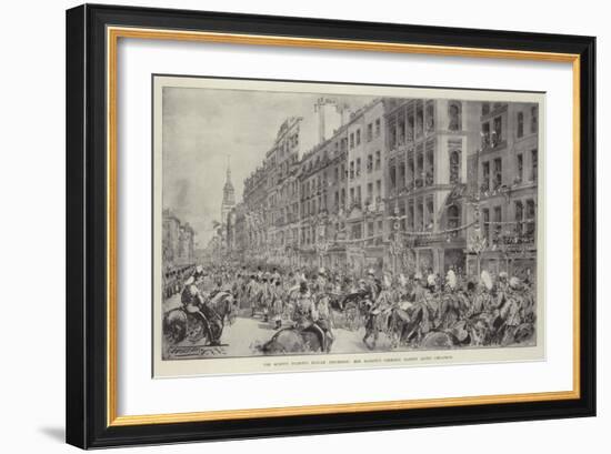 The Queen's Diamond Jubilee Procession, Her Majesty's Carriage Passing Along Cheapside-Thomas Walter Wilson-Framed Giclee Print