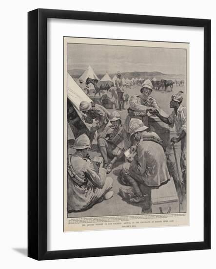 The Queen's Present to Her Soldiers, Arrival of the Chocolate at Modder River Camp-William Small-Framed Giclee Print